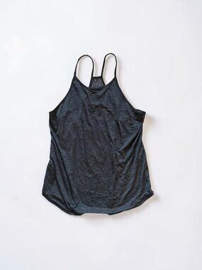 Lululemon Size 4 Gray Racerback Open Back Athletic Tank Top Yoga Workout Running